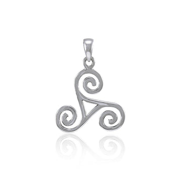 Celtic Trinity Triple Spiral Silver Pendant TP332 - Jewelry